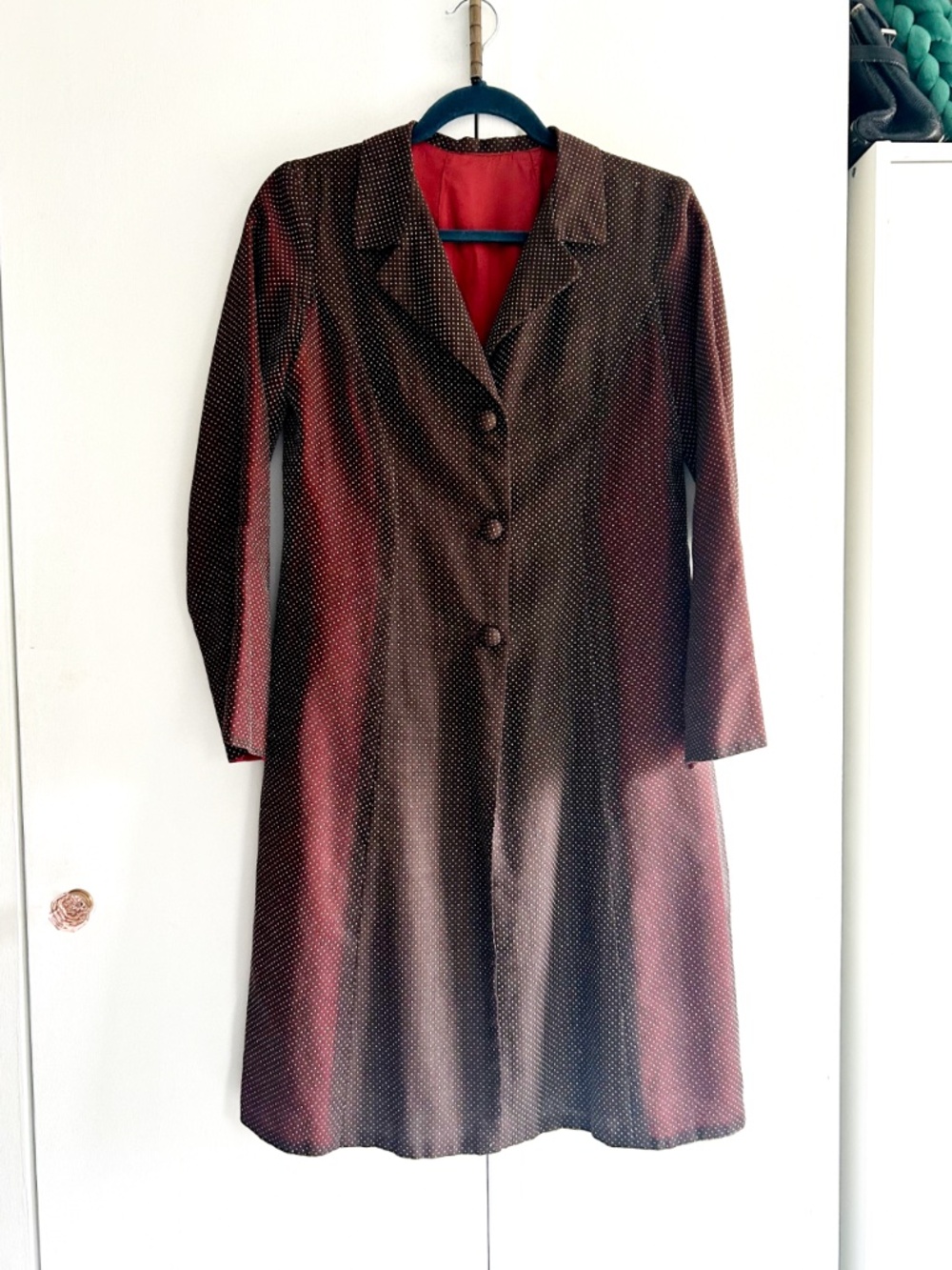 Vintage custom polka dot dress coat